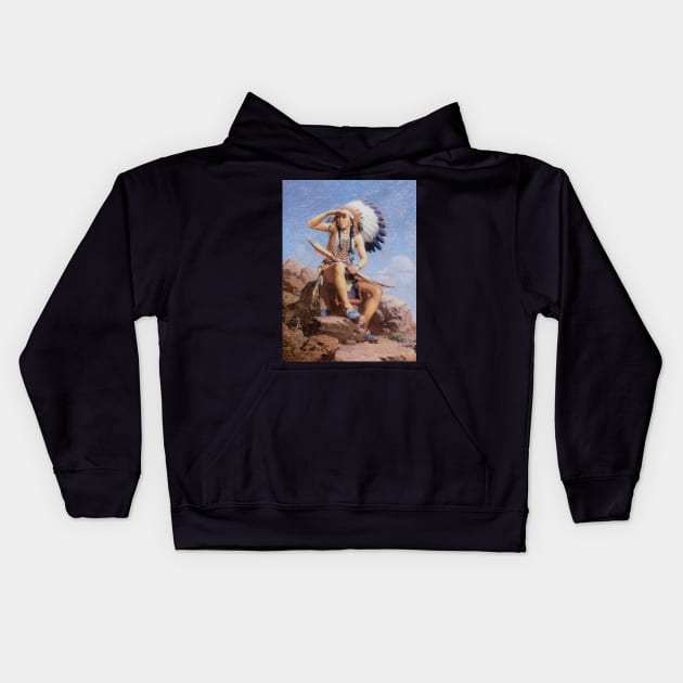 The Scout by William Robinson Leigh Kids Hoodie by MasterpieceCafe